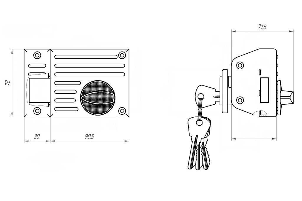 ДИМИТРОВГРАД ЗН 1-2.1 "Зенит" ЧЕРНЫЙ Замок накл