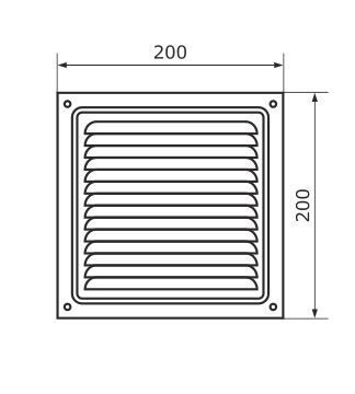 Домарт 200*200 (белый антик) метал.Решетка вентил (50)